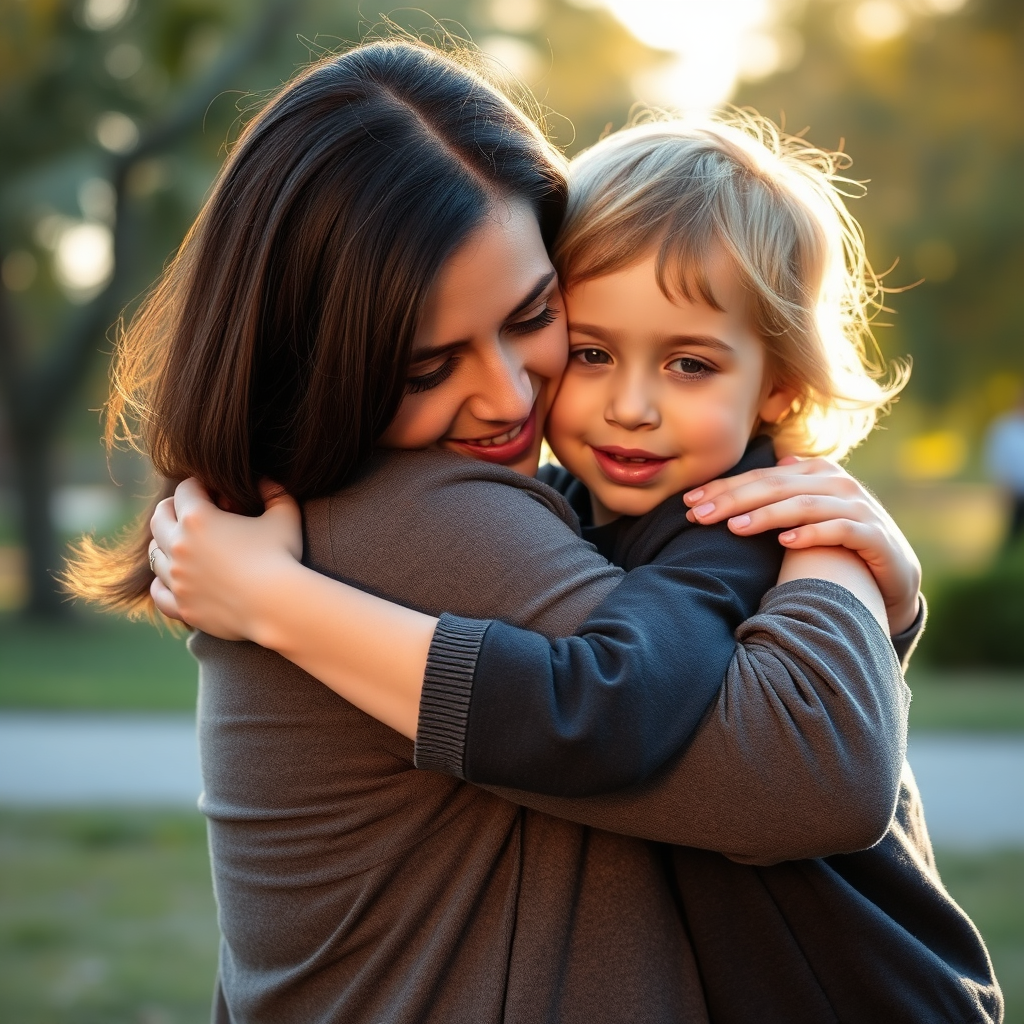 A family embracing
